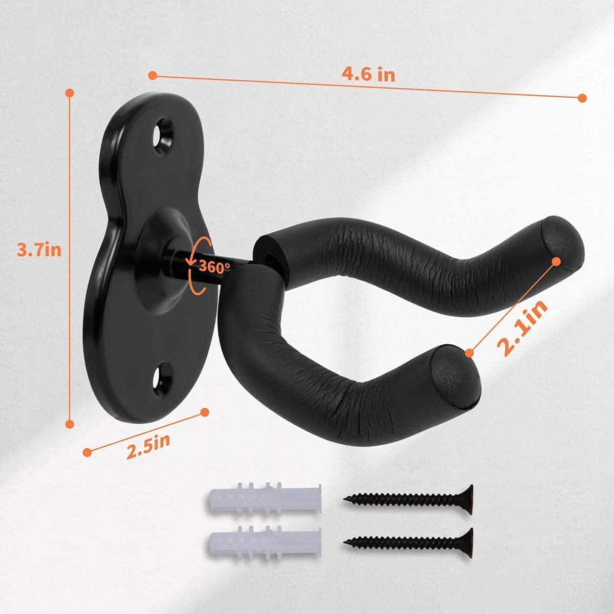 IZEYNO Guitar Wall Mount Wall Hanger 3 Pack Guitar Style Holder Hooks Stand for Acoustic Electric Bass Ukulele Banjo Mandolin