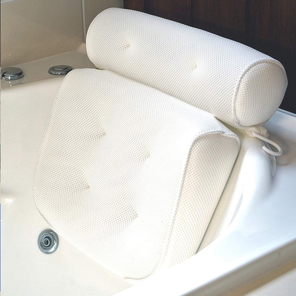 IZEYNO Bath Pillows for Tub Neck and Back Support, Bathtub Pillows with 6 Non Slip Suction Cups, Spa Pillows for Bathtub