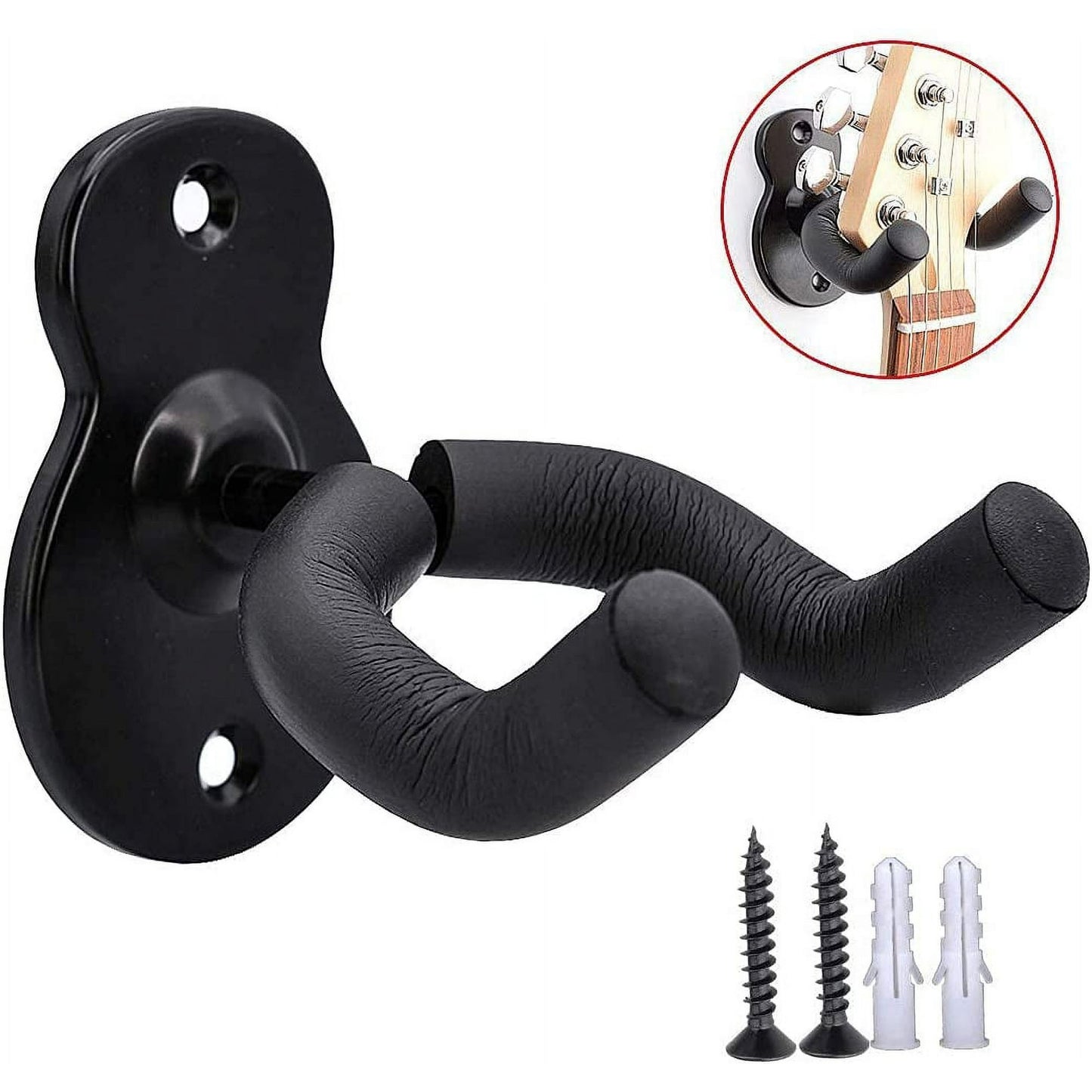 IZEYNO Guitar Wall Mount Wall Hanger 3 Pack Guitar Style Holder Hooks Stand for Acoustic Electric Bass Ukulele Banjo Mandolin