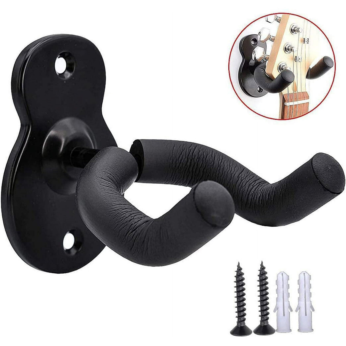 IZEYNO Guitar Wall Mount Wall Hanger 3 Pack Guitar Style Holder Hooks Stand for Acoustic Electric Bass Ukulele Banjo Mandolin
