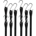 10-Pack EPDM Rubber Bungee Cords with Hooks, 10–31 in, 180 lb Load