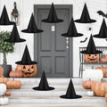 Halloween Witch Hat Decorations, 12 Pack Hanging Black Wizard Hats