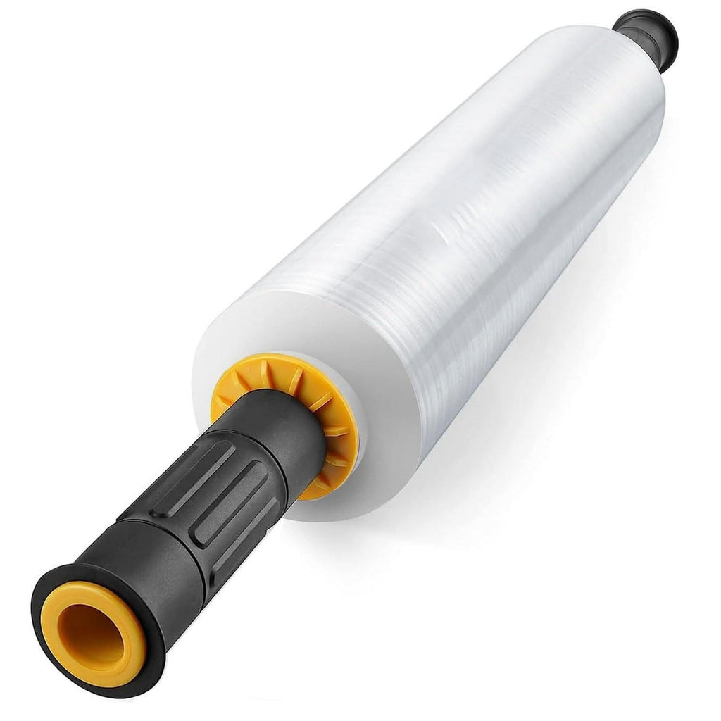 15" Clear Stretch Wrap Roll with Handles, 1000 ft, 60 Gauge