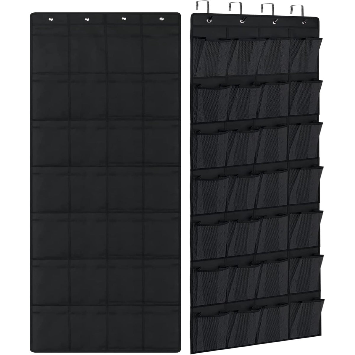 IZEYNO Over the Door Shoe Organizer, 28 Mesh Pockets Hanging Shoe Organizer for Closet, Black, 1 Pack