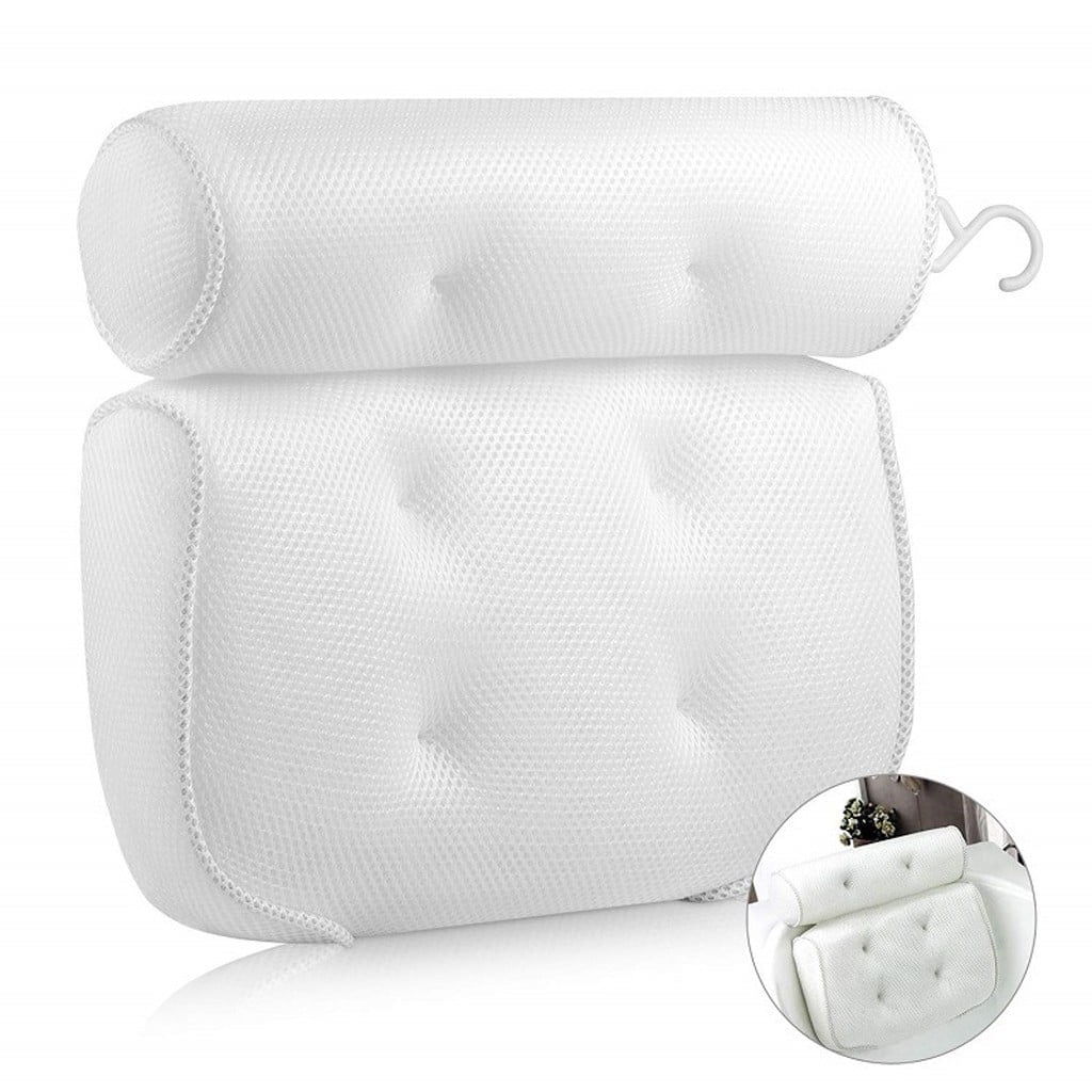 IZEYNO Bath Pillows for Tub Neck and Back Support, Bathtub Pillows with 6 Non Slip Suction Cups, Spa Pillows for Bathtub